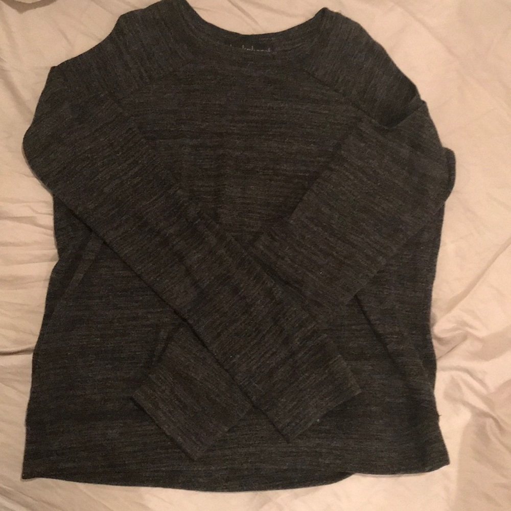 Black grey Derek Heart long sleeve shoulder cutout